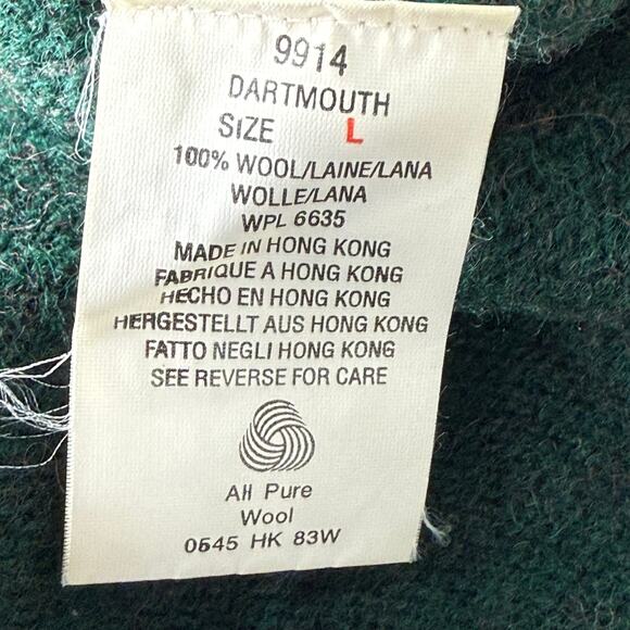 Vintage 80s 90s Woolrich Green Wool Grandpa Cardigan Sweater Twee Cottage L - Picture 7 of 9